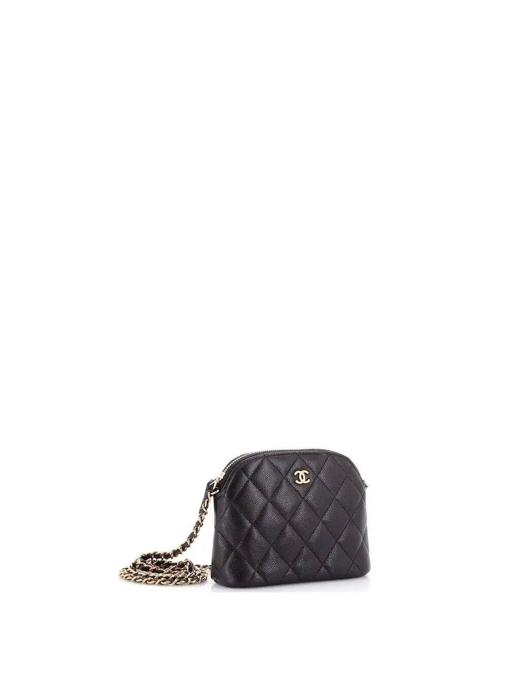 Chanel Cc Dome Zip Clutch With Chain #247585C46B